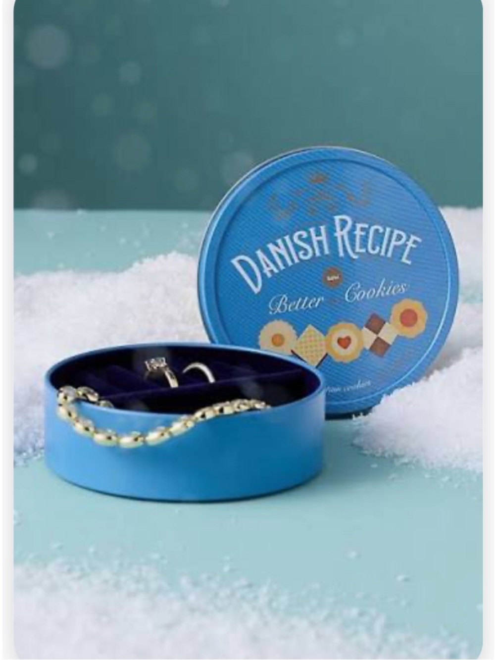 Anthropologie Jewelry Box Sweets Tin Danish Cookies Trinket Container New